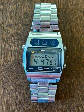 Vintage PULSAR by Seiko Wristwatch Y703-5009A Digital Quartz LCD 1978 Rare!